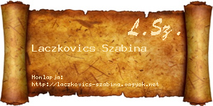 Laczkovics Szabina névjegykártya